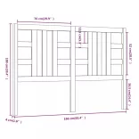 szürke tömör fenyőfa ágyfejtámla 166 x 4 x 100 cm