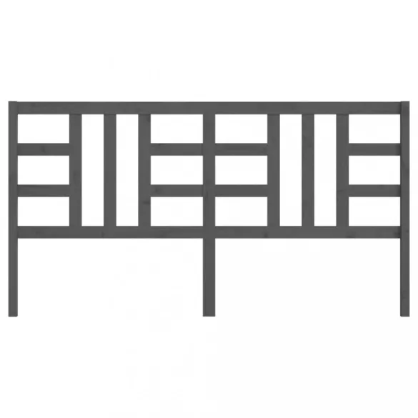 szürke tömör fenyőfa ágyfejtámla 186 x 4 x 100 cm