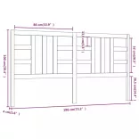 szürke tömör fenyőfa ágyfejtámla 186 x 4 x 100 cm