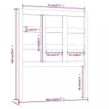mézbarna tömör fenyőfa ágyfejtámla 80,5x4x100cm