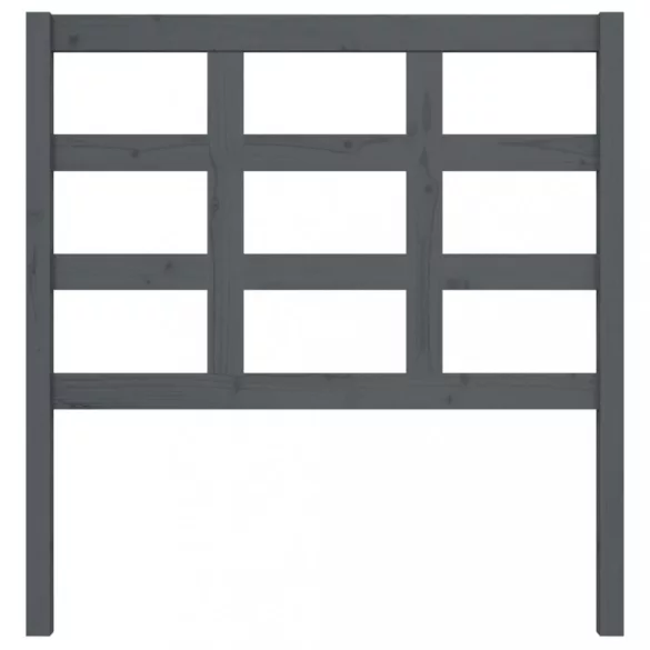 szürke tömör fenyőfa ágyfejtámla 95,5 x 4 x 100 cm