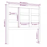 mézbarna tömör fenyőfa ágyfejtámla 95,5x4x100 cm