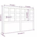 mézbarna tömör fenyőfa ágyfejtámla 156 x 4 x 100 cm