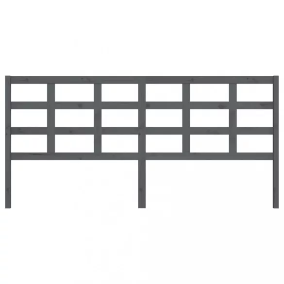 szürke tömör fenyőfa ágyfejtámla 205,5x4x100 cm