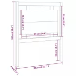 mézbarna tömör fenyőfa ágyfejtámla 80,5 x 4 x 100 cm