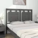 szürke tömör fenyőfa ágyfejtámla 125,5 x 4 x 100 cm