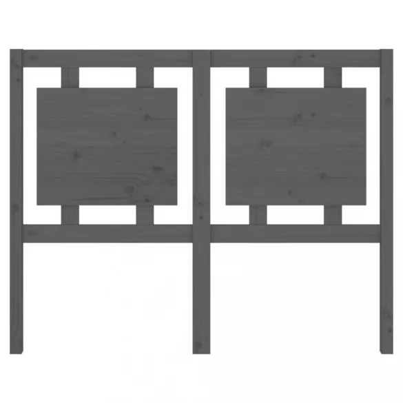 szürke tömör fenyőfa ágyfejtámla 125,5 x 4 x 100 cm