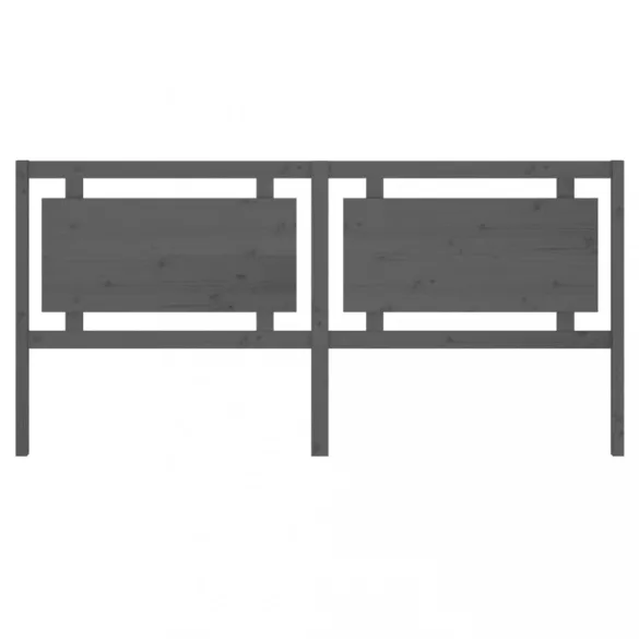 szürke tömör fenyőfa ágyfejtámla 205,5 x 4 x 100 cm