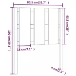 mézbarna tömör fenyőfa ágyfejtámla 80,5x4x100cm