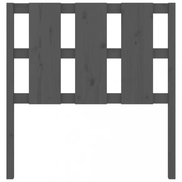 szürke tömör fenyőfa ágyfejtámla 95,5 x 4 x 100 cm