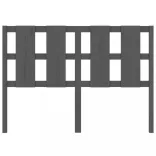 szürke tömör fenyőfa ágyfejtámla 125,5 x 4 x 100 cm