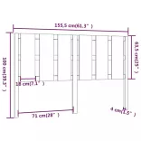 szürke tömör fenyőfa ágyfejtámla 155,5x4x100 cm