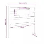 szürke tömör fenyőfa ágyfejtámla 80,5 x 4 x 100 cm