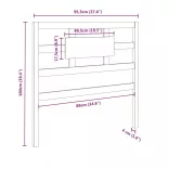 szürke tömör fenyőfa ágyfejtámla 95,5 x 4 x 100 cm