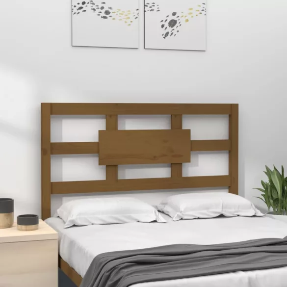 mézbarna tömör fenyőfa ágyfejtámla 95,5x4x100 cm