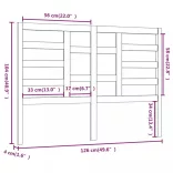 szürke tömör fenyőfa ágyfejtámla 126 x 4 x 104 cm