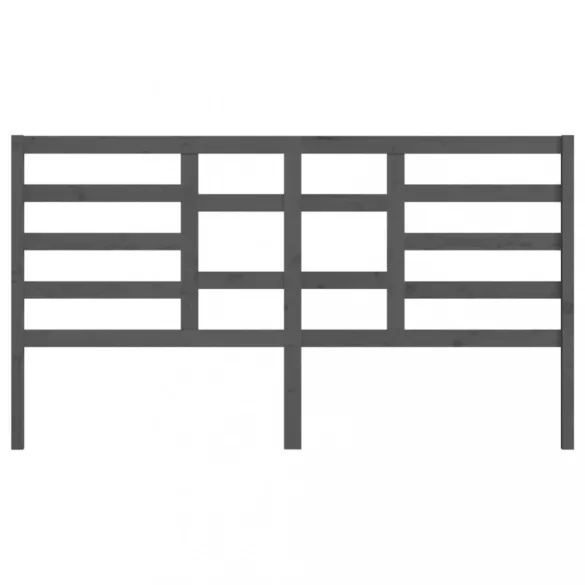 szürke tömör fenyőfa ágyfejtámla 186 x 4 x 104 cm