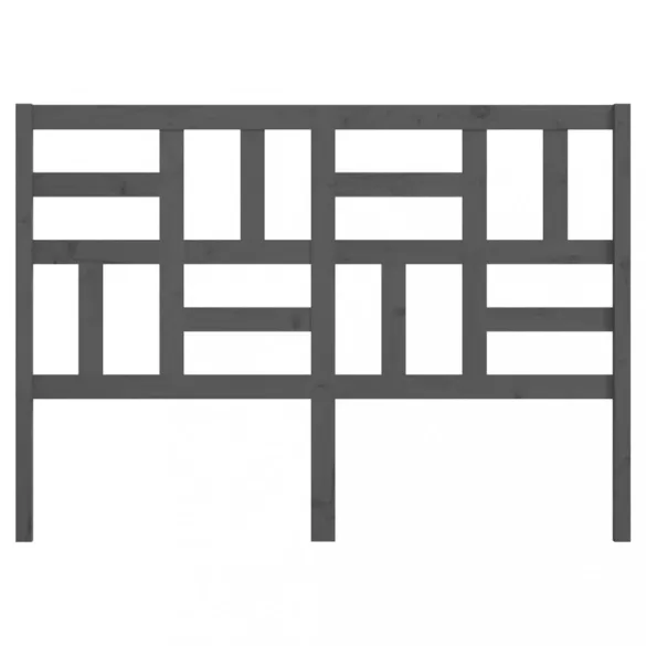 szürke tömör fenyőfa ágyfejtámla 126x4x104 cm