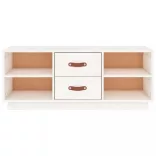 fehér tömör fenyőfa TV-szekrény 100x34x40 cm