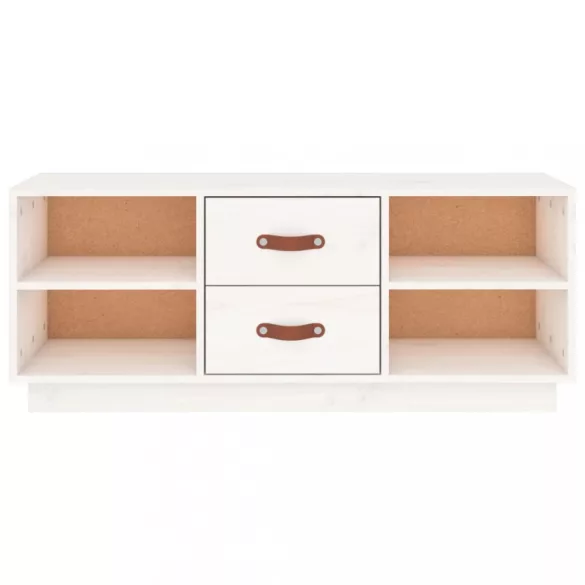 fehér tömör fenyőfa TV-szekrény 100x34x40 cm