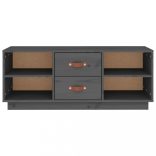 szürke tömör fenyőfa TV-szekrény 100x34x40 cm