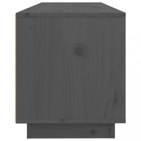 szürke tömör fenyőfa TV-szekrény 100x34x40 cm