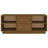 mézbarna tömör fenyőfa TV-szekrény 100x34x40 cm