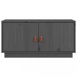 szürke tömör fenyőfa TV-szekrény 80x34x40 cm