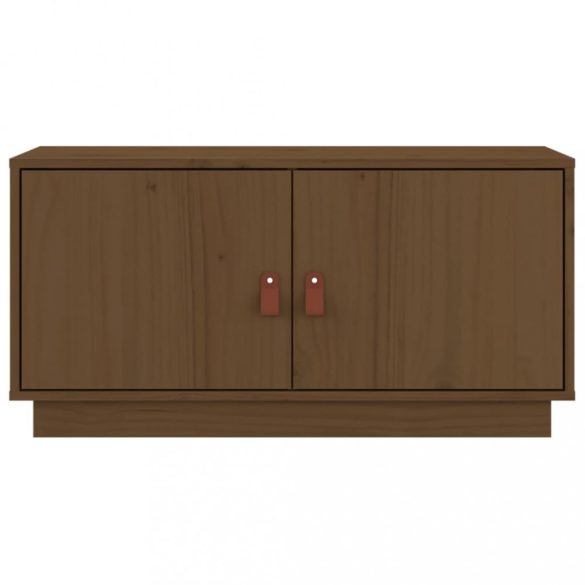 mézbarna tömör fenyőfa TV-szekrény 80x34x40 cm