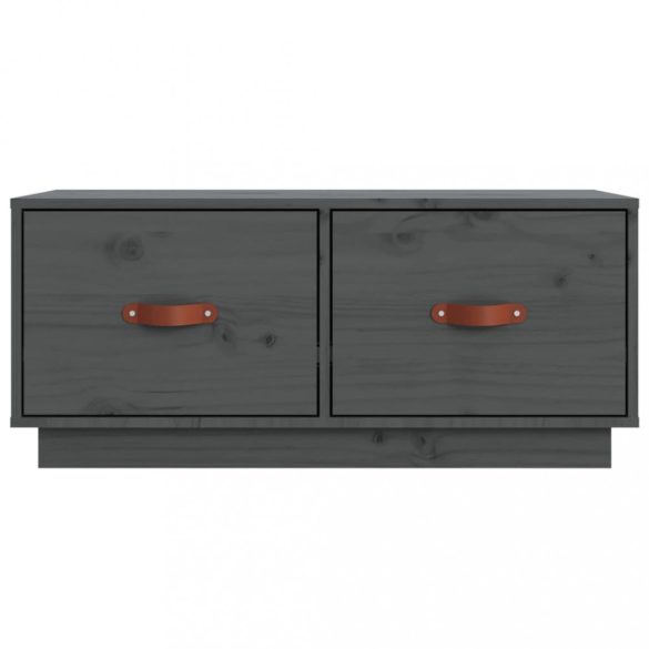 szürke tömör fenyőfa TV-szekrény 80 x 34 x 35 cm