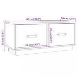 szürke tömör fenyőfa TV-szekrény 80 x 34 x 35 cm