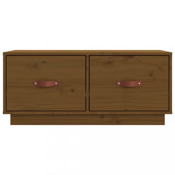 mézbarna tömör fenyőfa TV-szekrény 80 x 34 x 35 cm