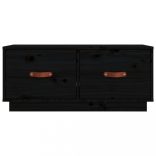 fekete tömör fenyőfa TV-szekrény 80 x 34 x 35 cm