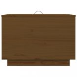 3 db mézbarna tömör fenyőfa tárolódoboz fedéllel