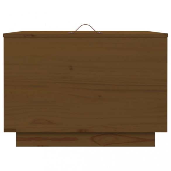 3 db mézbarna tömör fenyőfa tárolódoboz fedéllel