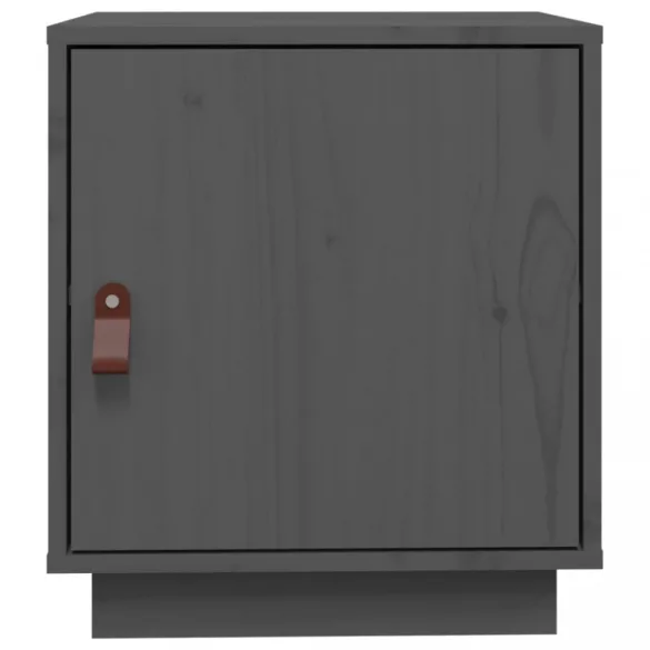 szürke tömör fenyőfa éjjeliszekrény 40 x 34 x 45 cm