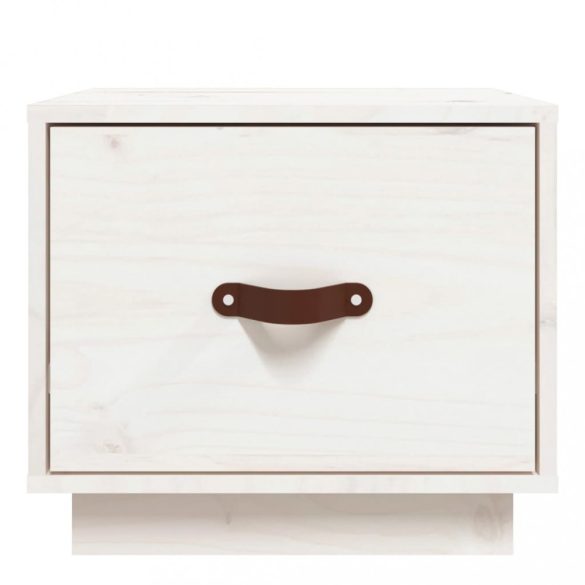 2 db fehér tömör fenyőfa éjjeliszekrény 40 x 34 x 35 cm