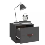 2 db szürke tömör fenyőfa éjjeliszekrény 40 x 34 x 35 cm