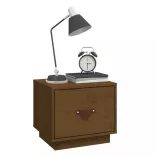 2 db mézbarna tömör fenyőfa éjjeliszekrény 40 x 34 x 35 cm