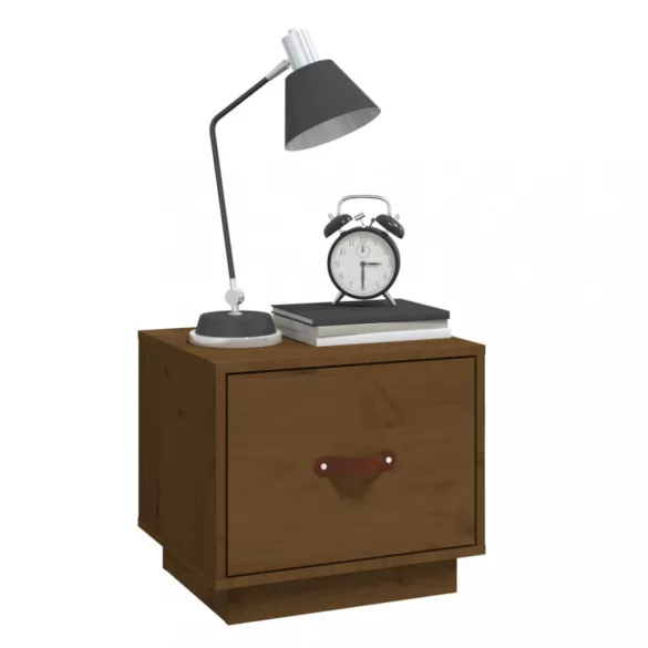 2 db mézbarna tömör fenyőfa éjjeliszekrény 40 x 34 x 35 cm