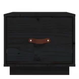 fekete tömör fenyőfa éjjeliszekrény 40 x 34 x 35 cm