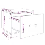 2 db fekete tömör fenyőfa éjjeliszekrény 40 x 34 x 35 cm