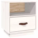 fehér tömör fenyőfa éjjeliszekrény 40 x 34 x 45 cm