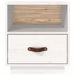 fehér tömör fenyőfa éjjeliszekrény 40 x 34 x 45 cm