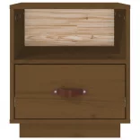 mézbarna tömör fenyőfa éjjeliszekrény 40 x 34 x 45 cm