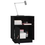 2 db fekete tömör fenyőfa éjjeliszekrény 40 x 34 x 55 cm