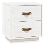 fehér tömör fenyőfa éjjeliszekrény 40 x 34 x 45 cm