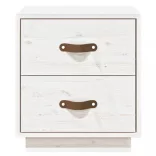 fehér tömör fenyőfa éjjeliszekrény 40 x 34 x 45 cm