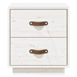 2 db fehér tömör fenyőfa éjjeliszekrény 40 x 34 x 45 cm