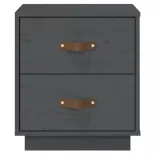 szürke tömör fenyőfa éjjeliszekrény 40 x 34 x 45 cm